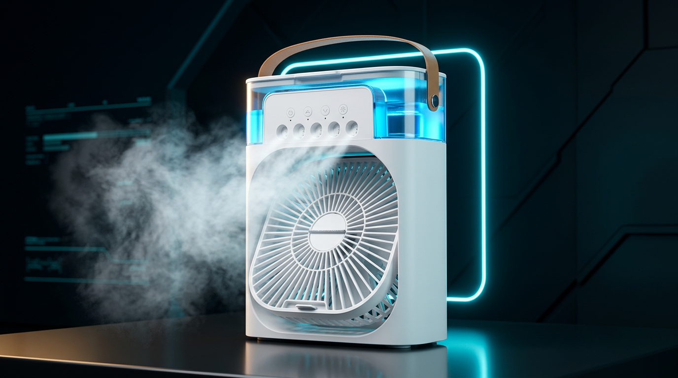 AuraBreezers draagbare aircooler in wit
